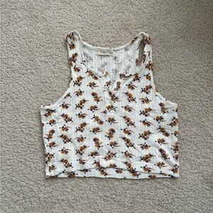 Urban Outfitters UO Small Cropped Flower Tank Top